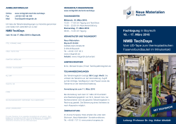 Flyer TechDays - Neue Materialien Bayreuth GmbH