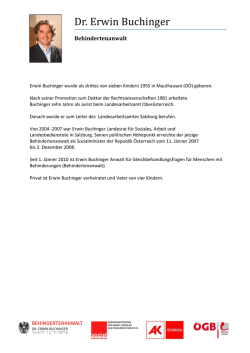 Dr. Erwin Buchinger - Behindertenanwalt