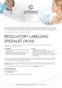 regulatory labelling spezialist (w/m) - Croma