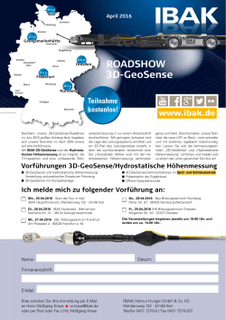 ROADSHOW 3D-GeoSense - IBAK Helmut Hunger GmbH & Co. KG