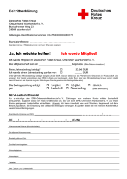 Ich werde Mitglied! - DRK-Ortsverein
