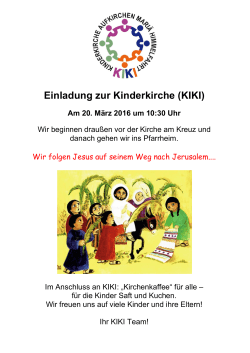 Einladung zur Kinderkirche (KIKI)