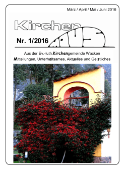 1/2016 - Luth. Kirchengemeinde Wacken