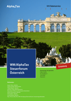 WM/AlphaTax Steuerforum Österreich