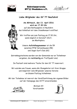 2016 Volksfesteinladung - Schwimmverein SV `77 Neufahrn e.V.