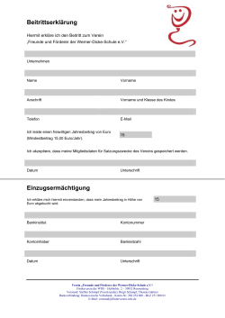 Beitrittserklärung - Förderverein Werner-Dicke