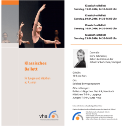 Klassisches Ballett - VHS Schwäbisch Hall