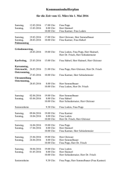 Kommunionhelferplan - Cham