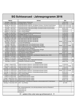 SG Schlossrued - Jahresprogramm 2016