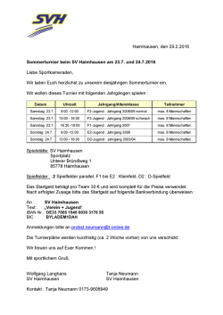 Haimhausen, den 29.2.2016 Sommerturnier beim SV Haimhausen