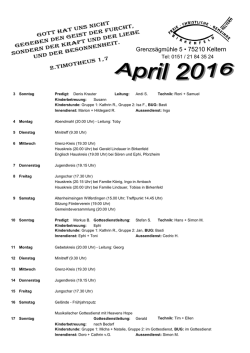 April 2016 - Freie Christliche Gemeinde Birkenfeld Keltern