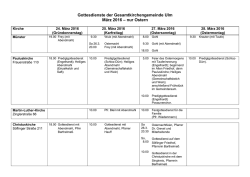 Gottesdienste der Gesamtkirchengemeinde Ulm März 2016 – nur