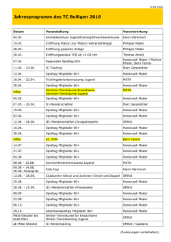 Jahresprogramm 2015