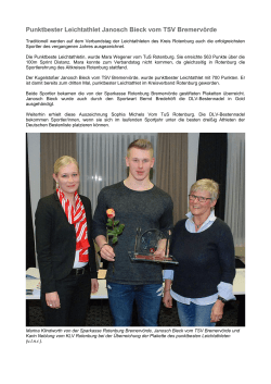 Punktbester Leichtathlet Janosch Bieck vom TSV
