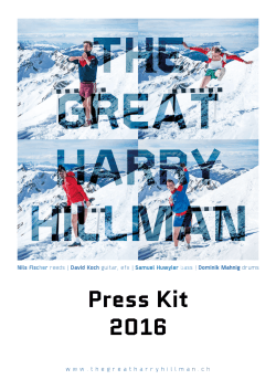Press Kit 2016 - The Great Harry Hillman