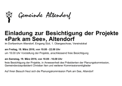 Inserat Projektvorstellung Park am See