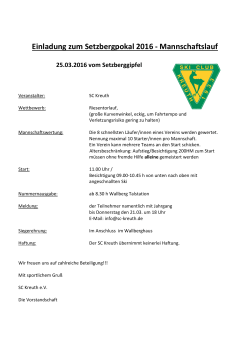 Einladung zum Setzbergpokal 2016