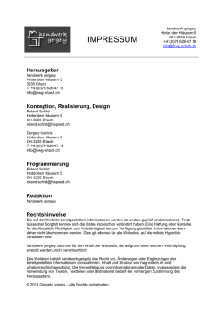 Impressum... - handwerk gergely erlach