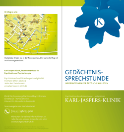 GED&Auml;CHTNISe SPRECHSTUNDE - Karl-Jaspers