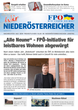 Informationen aus dem N&Ouml; Landtag