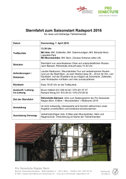 Saisonstart - Pro Senectute Region Bern