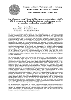 Identifizierung von MYB und DUSP6 als neue potenzielle p210BCR