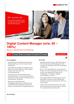 Digital Content Manager @ SBB