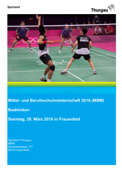 Mittel- und Berufsschulmeisterschaft 2016 (MBM) Badminton