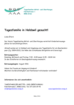 Tagesfamilie in Heldswil gesucht!