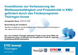 Investitionen zur Verbesserung der Wettbewerbsf&auml;higkeit und