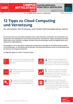 12 Tipps zu Cloud Computing und Vernetzung