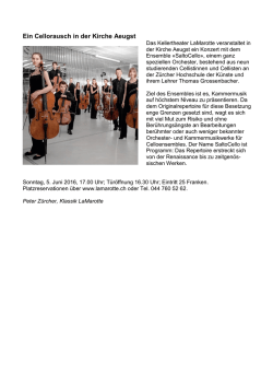 Ein Cellorausch in der Kirche Aeugst