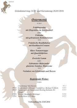 Ostermenü - Hotel Ross