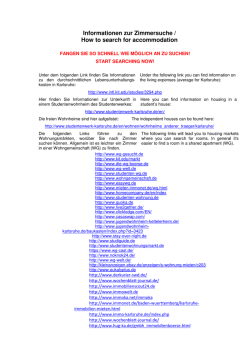 Informationen zur Zimmersuche - INTL