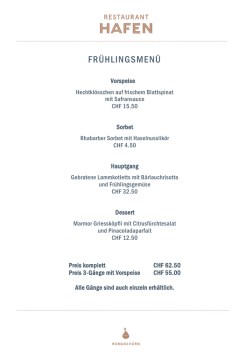 frühlingsmenü - Restaurant Hafen