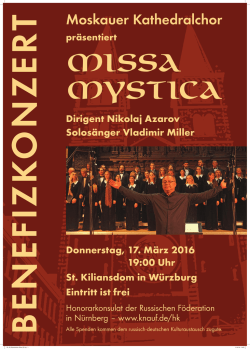 Dirigent Nikolaj Azarov Solos&auml;nger Vladimir Miller Donnerstag, 17