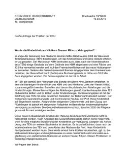 Gro&szlig;e Anfrage - Bremische B&uuml;rgerschaft