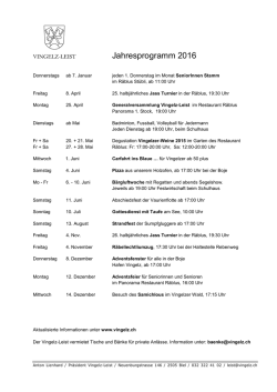 Jahresprogramm 2016