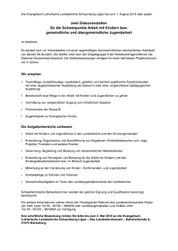 Informationen zur Stellenausschreibung  - Ev.
