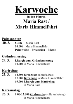 Maria Rast / Maria Himmelfahrt
