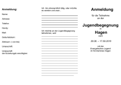 jugendbegegnung 2016 - Evangelische Jugend im Kirchenkreis
