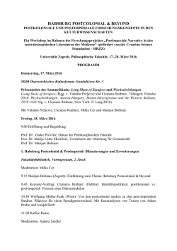 HABSBURG POSTCOLONIAL & BEYOND