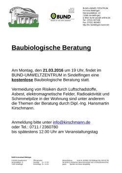 Baubiologische Beratung - BUND Regionalverband Stuttgart
