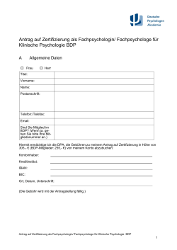 Antrag - Deutsche Psychologen Akademie