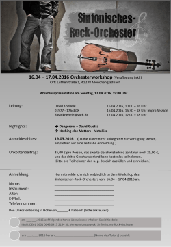16.04 – 17.04.2016 Orchesterworkshop