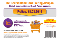 Ihr DeutschlandCard Freitag-Coupon