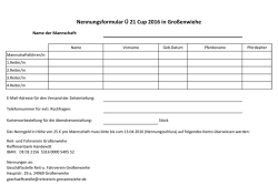 Nennungsformular Ü 21 Cup 2016 in Großenwiehe - Reit