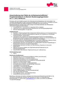 Ausschreibung einer Stelle als