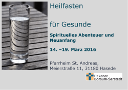 Heilfasten f&uuml;r Gesunde