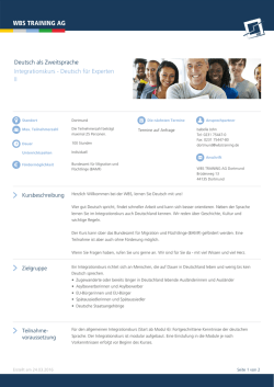 Integrationskurs - Deutsch f&uuml;r Experten II